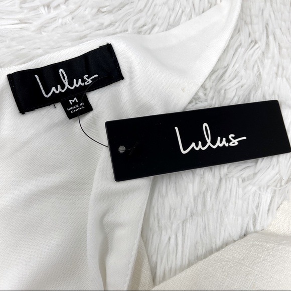 NWT LULUS Out To Lunch Tie-Back White Romper - Picture 6 of 10